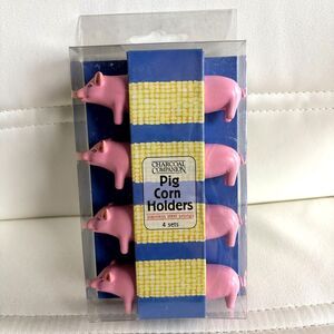 At Home Charcoal Companion Set Of 4 Stainless Steel Prongs PIG CORN HOLDERS